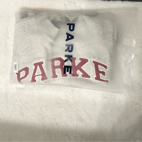 Parke Valentine's Varsity Mock neck - Classic Grey + Crimson - Picture 14 of 15